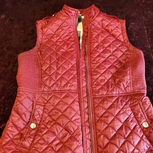 Burberry Brit Quilted Burgundy Vest